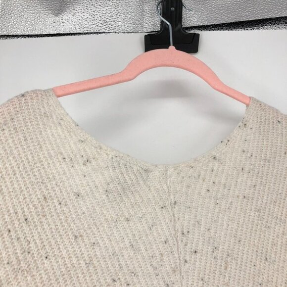 Ruby  Moon Cream V-Neck speckled ribbed knit Sweater SP - Picture 8 of 14